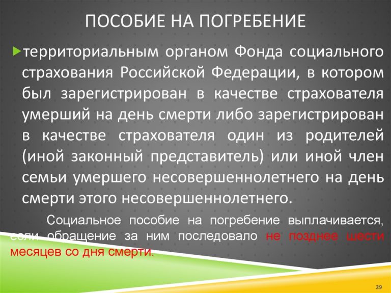 Как в 1с отразить пособие на погребение в